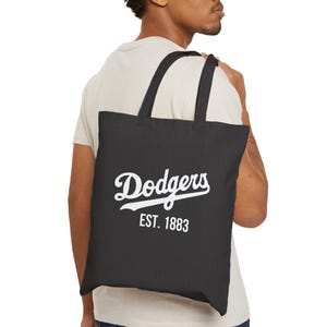 Torba płócienna Dodgers Cotton Canvas Tote Bag - Założona w 1883 i 1958 roku Dwustronna torba, Podwójna Twoja Fandom, Prezent dla Fana Dodgers, Torba Fana Baseballa, MLB