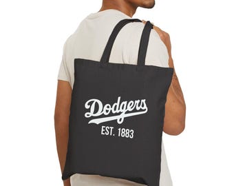 Dodgers Cotton Canvas Tote Bag Established in 1883 and 1958 Double Sided  Tote, Double Your Fandom, Dodgers Fan Gift, Baseball Fan Bag, MLB