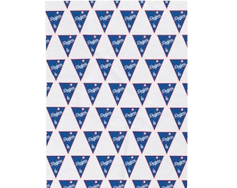 Dodgers Pennant Blanket, Velveteen Plush, Baseball Fan Gift