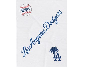 Los Angeles Dodgers Plush Blanket – Baseball Fan Gift, Stadium Decor