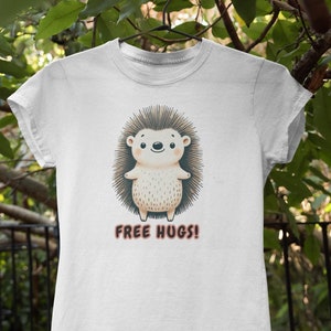 Cute Hedgehog Free Hugs Shirt, Cute Animal Lover Gift, Funny Sarcastic Animal Tee, Nature Lover, Hedgehog Hugs Shirt