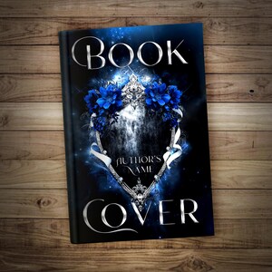 Okładka ebooka Dark Fantasy Shield z kwiatową koroną, gotowy romantyczny projekt fantasy, możliwość personalizacji cyfrowej grafiki książki, natychmiastowe wykorzystanie komercyjne