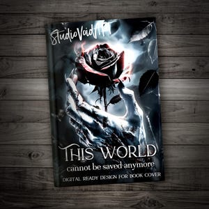 Okładka książki Dark Fantasy – wyjątkowy projekt róży i czaszki, dostosowywalna gotowa grafika e-booka, romantyczny szablon okładki dla Kindle i autorów
