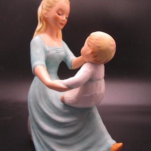 Vintage Goebel &quot;Rock A Bye Baby&quot; Figurine, Made in West Germany, 1959 BYj37 Goebel Bee Marked, Mother and Child Porcelain Collectable.