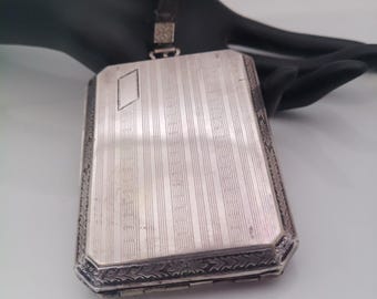Vintage art-deco portemonnee uit 1920, geldclip, danskaart compact.