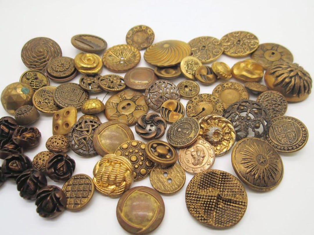 Vintage Brass Buttons: 1950-60s Geometric Floral Lot of 61 - Etsy