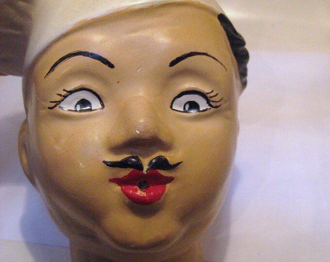 Vintage Chalkware Plaster Chef String Holder - Etsy