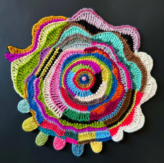 Fiber Freeform Crochet Scrumble Wall Art #3