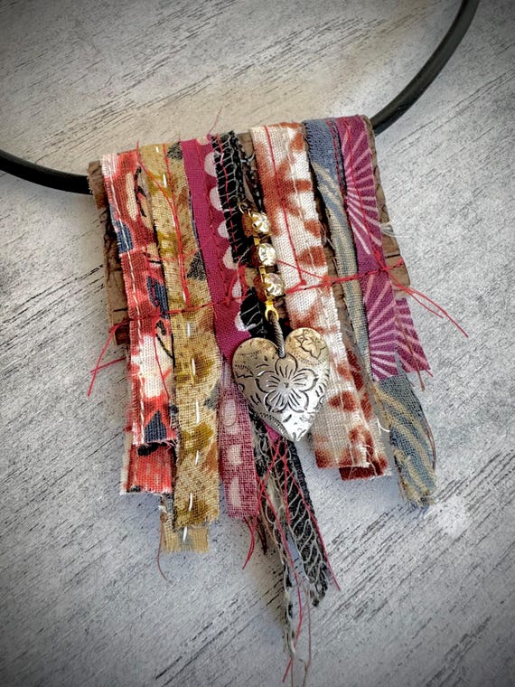 Artisan Textile Pendant Choker 3