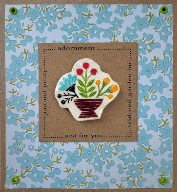 Garden Pin (3) with greeting card and gift box