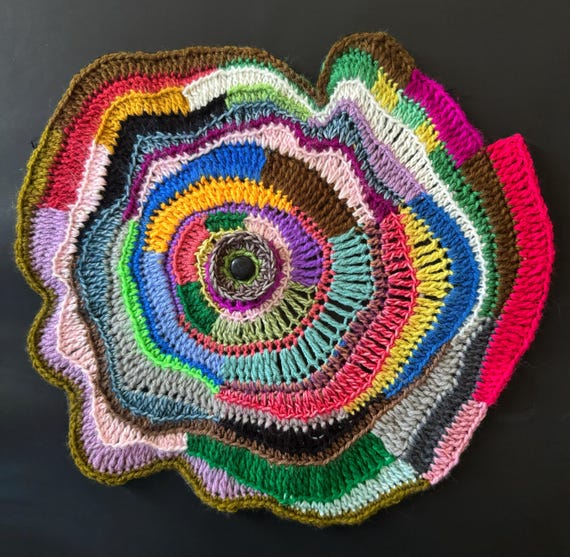 Fiber Freeform Crochet Scrumble Wall Art #1
