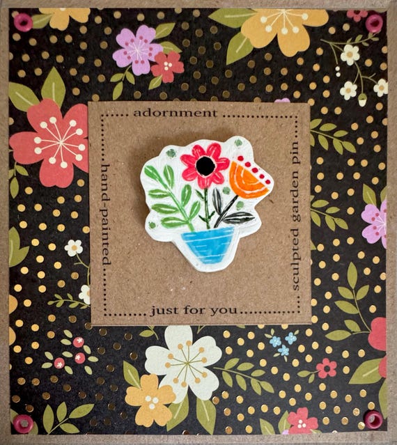 Garden Pin (4) with greeting card and gift box