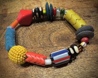 Bold and Bright Mixed Bead Bangle