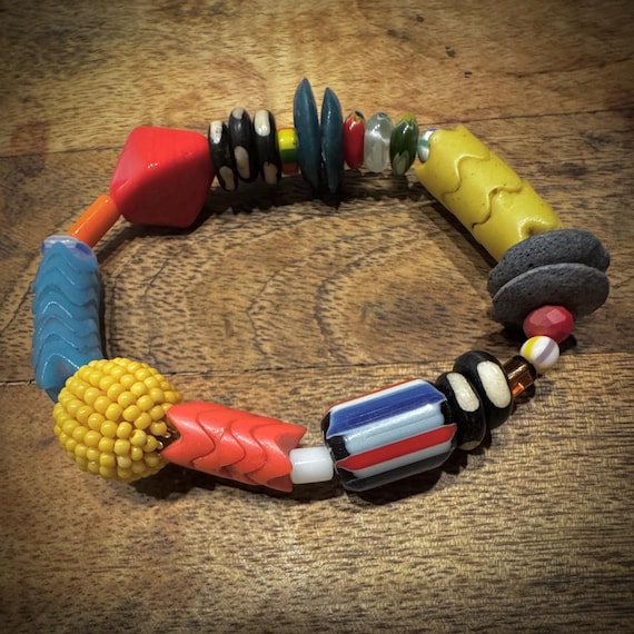 Bold and Bright Mixed Bead Bangle