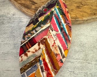 Peace, Love, and Leaves Pendant Necklace...(large)...Recycled Materials.