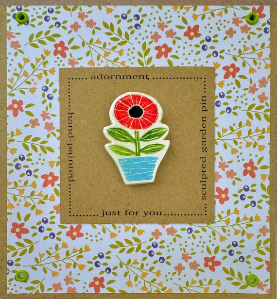 Garden Pin (5) with greeting card and gift box