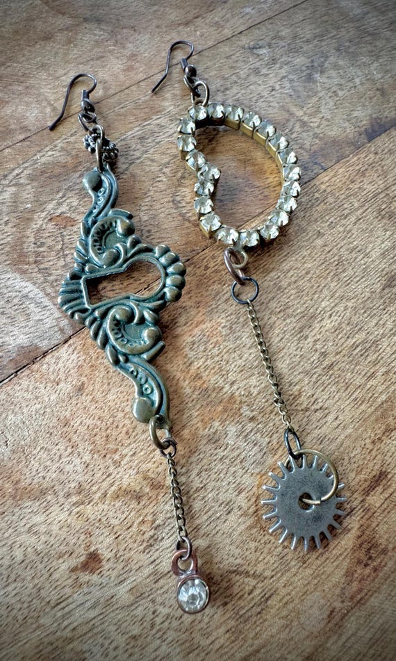 Upcycled Asymmetrical Mismatched Earrings