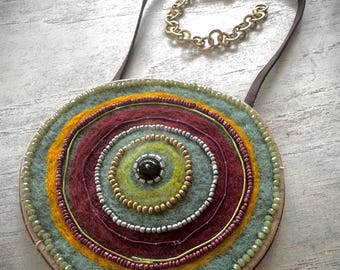 Fiber Art Statement Pendant