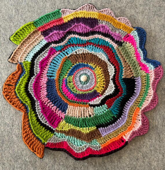 Fiber Freeform Crochet Scrumble Wall Art #2