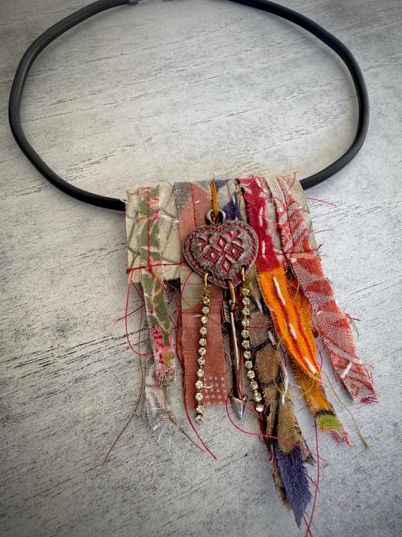 Artisan Textile Pendant Choker 1