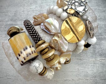 Warm Winter White Bracelet Stackers