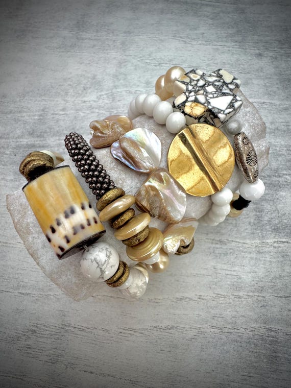 Warm Winter White Bracelet Stackers