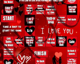 Game board, Adult game board, Drunk game board, editable game board template, instant download, digital, canva game board,
