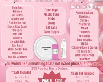 Personalized Party Bundle, Custom Birthday Party, Custom Baby Shower, Event Favors, Custom Party Favors, Customer Snack Labels