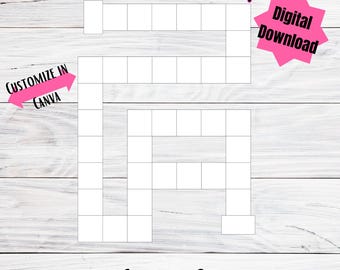 Sjabloon DIY-spelbord: aanpasbaar canva-ontwerp (digitale download)