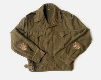 第二次世界大戦時のイギリス陸軍デニム戦闘服ジャケット - ブラウン