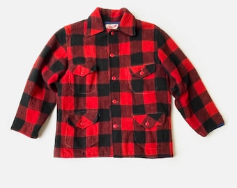 Vintage 1950s Western Field Montgomery Ward Buffalo Plaid Wool