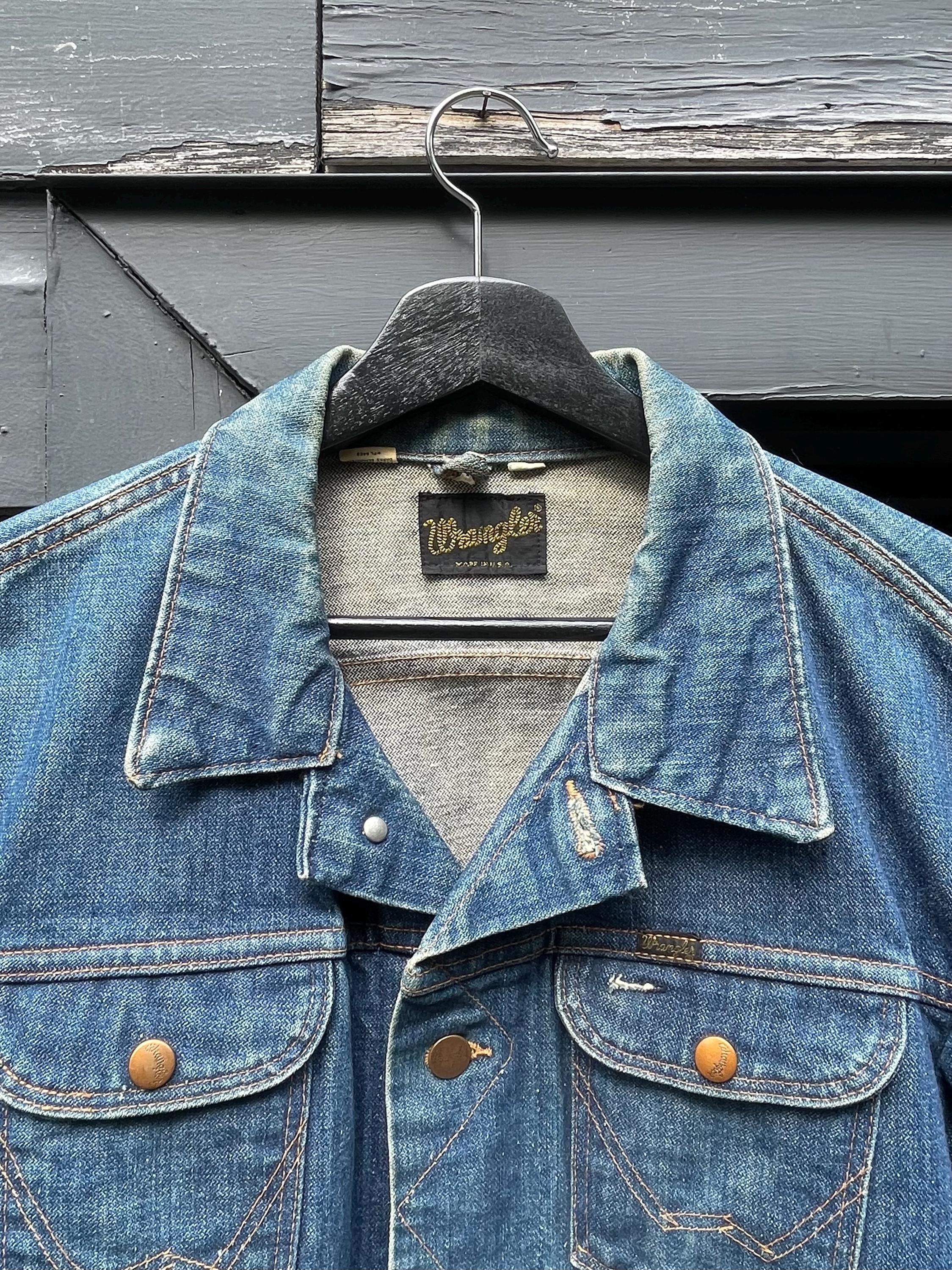 ジャケット・アウター 1970'SWrangler227MJLDenimBoaJacketSize44 Vintage 1970s Wrangler Denim Jacket. Size L/M. Made in USA. - Etsy
