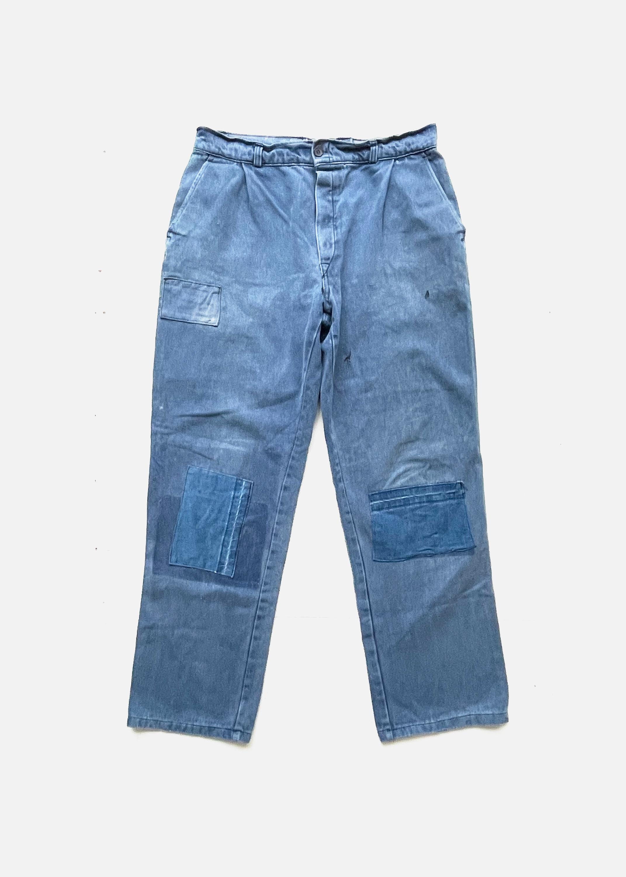 30’s Moleskin French Work Pants Vintage French Moleskin Work Pants (33/30) Distressed, Patched