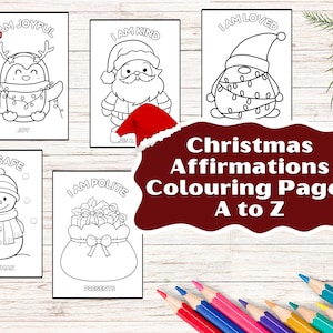 Christmas Affirmation Coloring Page/26 Pages to Download/Coloring Pages for Kids, Toddlers, Preschoolers