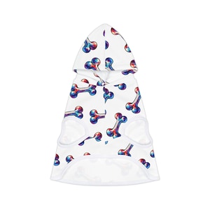 Colorful Bone Pattern Pet Hoodie, Dog Fashion, Stylish Petwear, Puppy Apparel, Cozy Dog Clothes, Pet Gift for Holidays