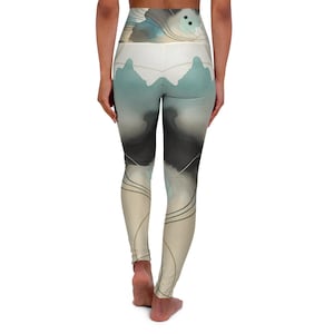 Artistic High Waisted Yoga Leggings | Trendy Activewear, Fitness, Gym, Wellness, Mindfulness, Gift for Yogis