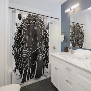 Boho Chic Soul Sista Three Shower Curtains - Home Decor, Gift for Her, Bathroom Curtain, Art Decor, Afrocentric Shower, African