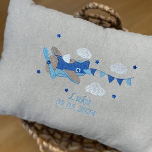 Pillow with airplane design