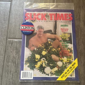 President Clinton magazine and election pin