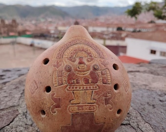ヴィンテージ メキシコ プレコロンビアン陶器 鳥笛 - オカリナ