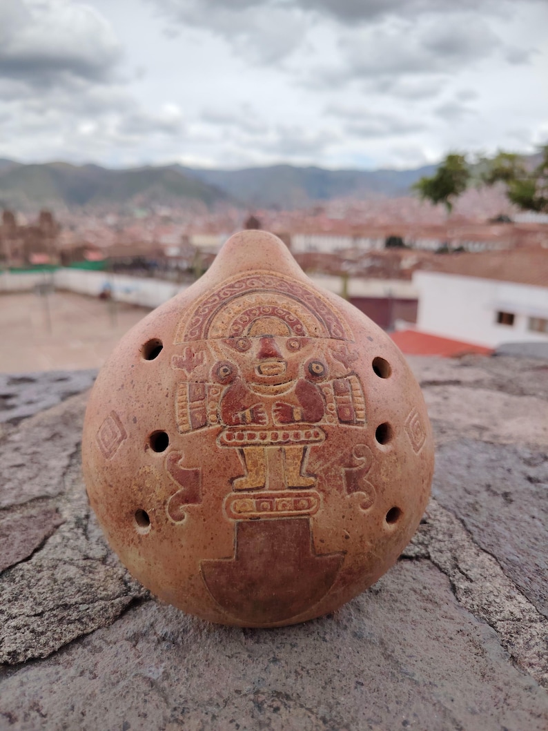 Pre Columbian Instruments Pre-columbian Ceramic Ocarina - Tumi Moche Design - Musical Instrument ...