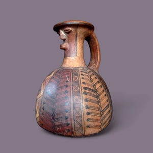 Inca Vase with Anthropomorphic Face - Authentic Pre-Columbian Ceramics