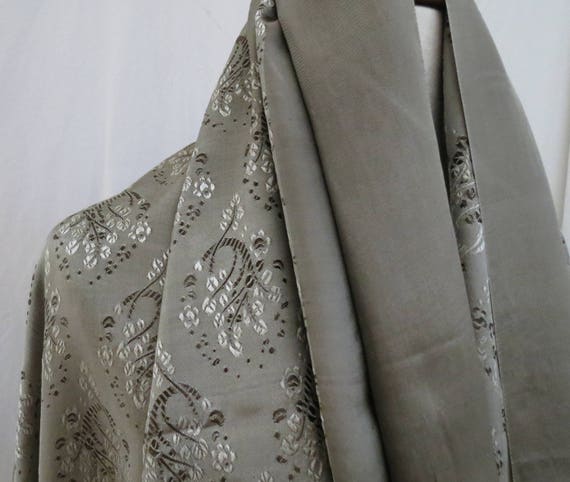 Gray/Brown Silk Shawl with Tassel Holiday or New … - image 3