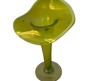 Antique Art Glass Hand Blown Jack in the Pulpit Vase