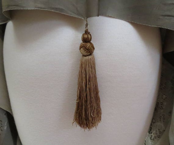 Gray/Brown Silk Shawl with Tassel Holiday or New … - image 6