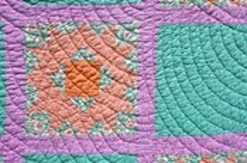 Antique Pieced Quilt in Art Deco Colorsorangelavendergreen Etsy