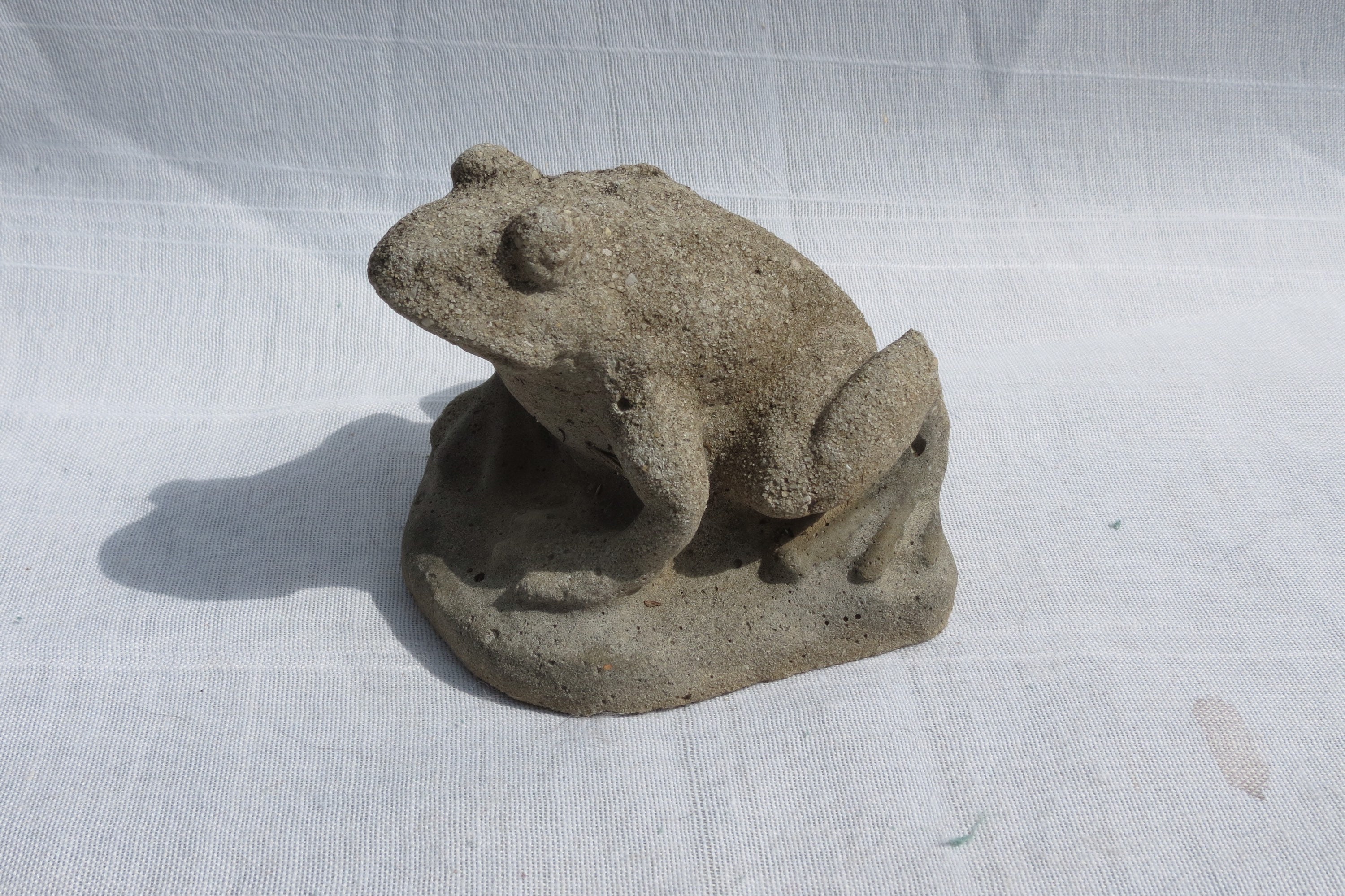 Stone Garden Frog Statue 20th Century Etsy