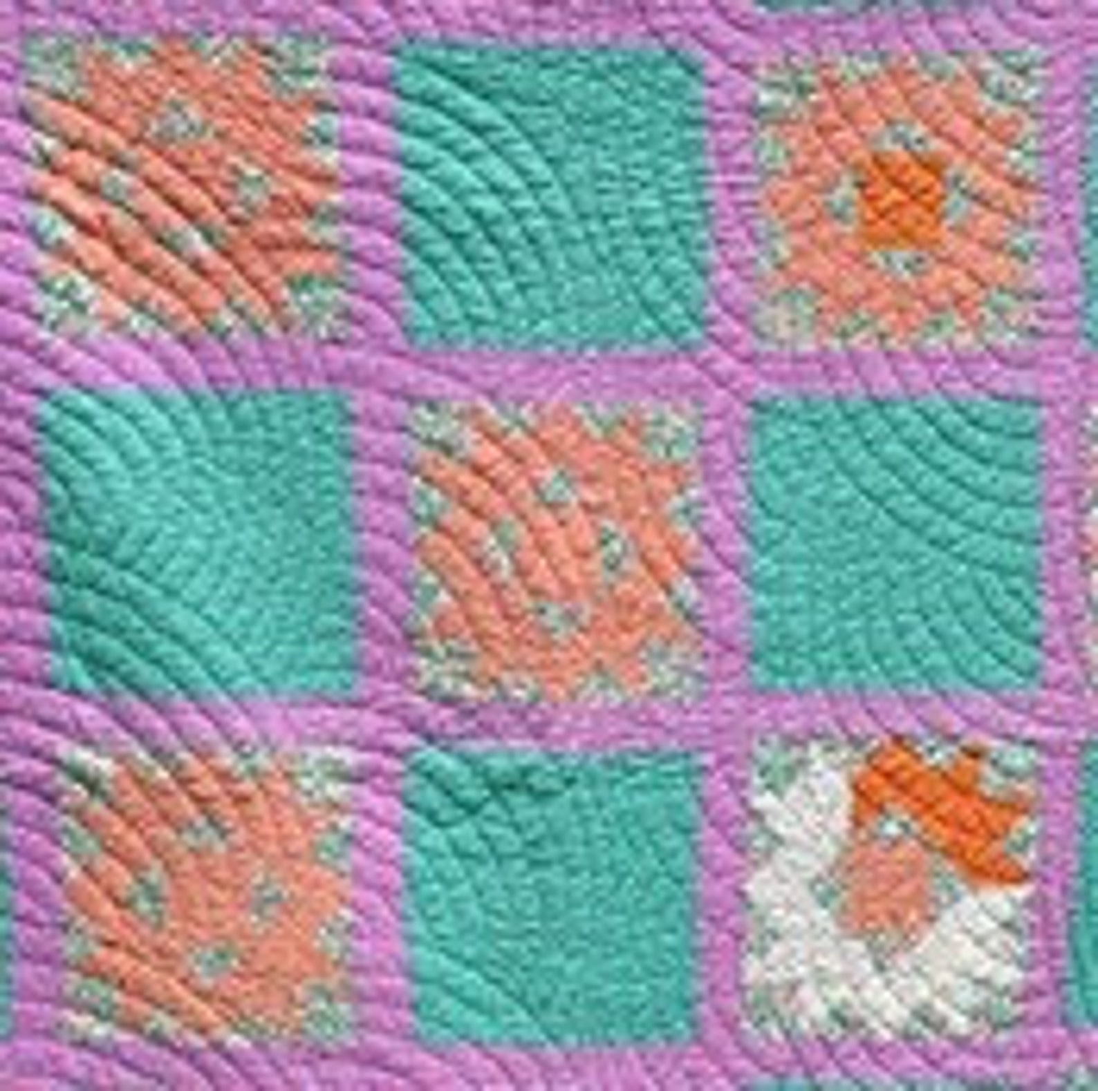 Antique Pieced Quilt in Art Deco Colorsorangelavendergreen Etsy