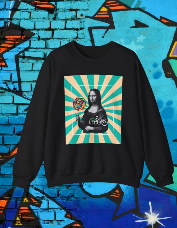 Artistic Mona Lisa Nice Unisex Sweatshirt, Trendy Crewneck Pullover for Art  Lovers, Warm Comfy Gift, Retro Style Jumper
