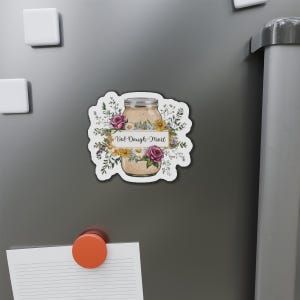 Magnet with Personalizable Sourdough Starter Name - Jar - Bread Lover - Baking - Funny - Floral - Kitchen Decor
